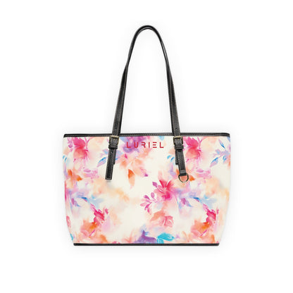 Bags 16" x 10" / Black Creme Coloree Women's Vegan Leather Tote Bag
