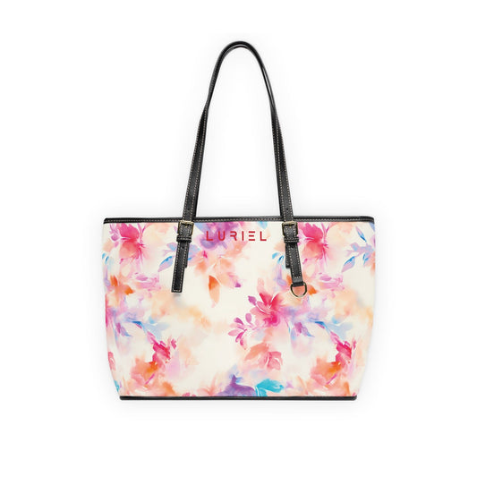 Bags 16" x 10" / Black Creme Coloree Women's Vegan Leather Tote Bag