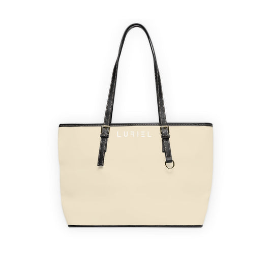 Bags 16" x 10" / Black Double Spanish White Women's Vegan Leather Tote Bag
