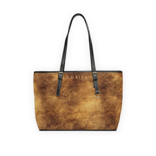 Bags 16" x 10" / Black Echoes of the Ages Women's Vegan Leather Tote Bag