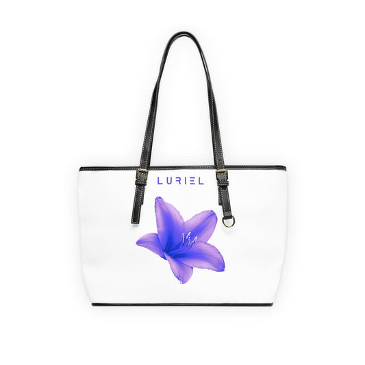 Bags 16" x 10" / Black Fleur Bleu Women's Vegan Leather Tote Bag