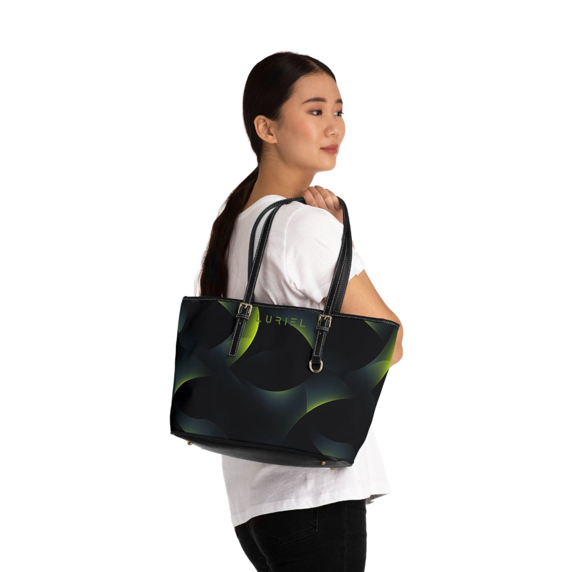 Bags 16" x 10" / Black Flow of Life Women's Vegan Leather Tote Bag