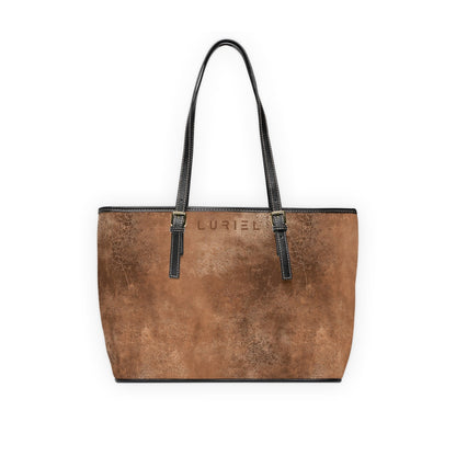 Bags 16" x 10" / Black Marble Leather Women's Vegan Leather Tote Bag