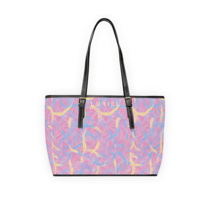 Bags 16" x 10" / Black Pastel Confetti Women's Vegan Leather Tote Bag
