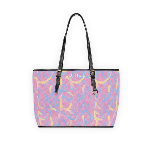 Bags 16" x 10" / Black Pastel Confetti Women's Vegan Leather Tote Bag