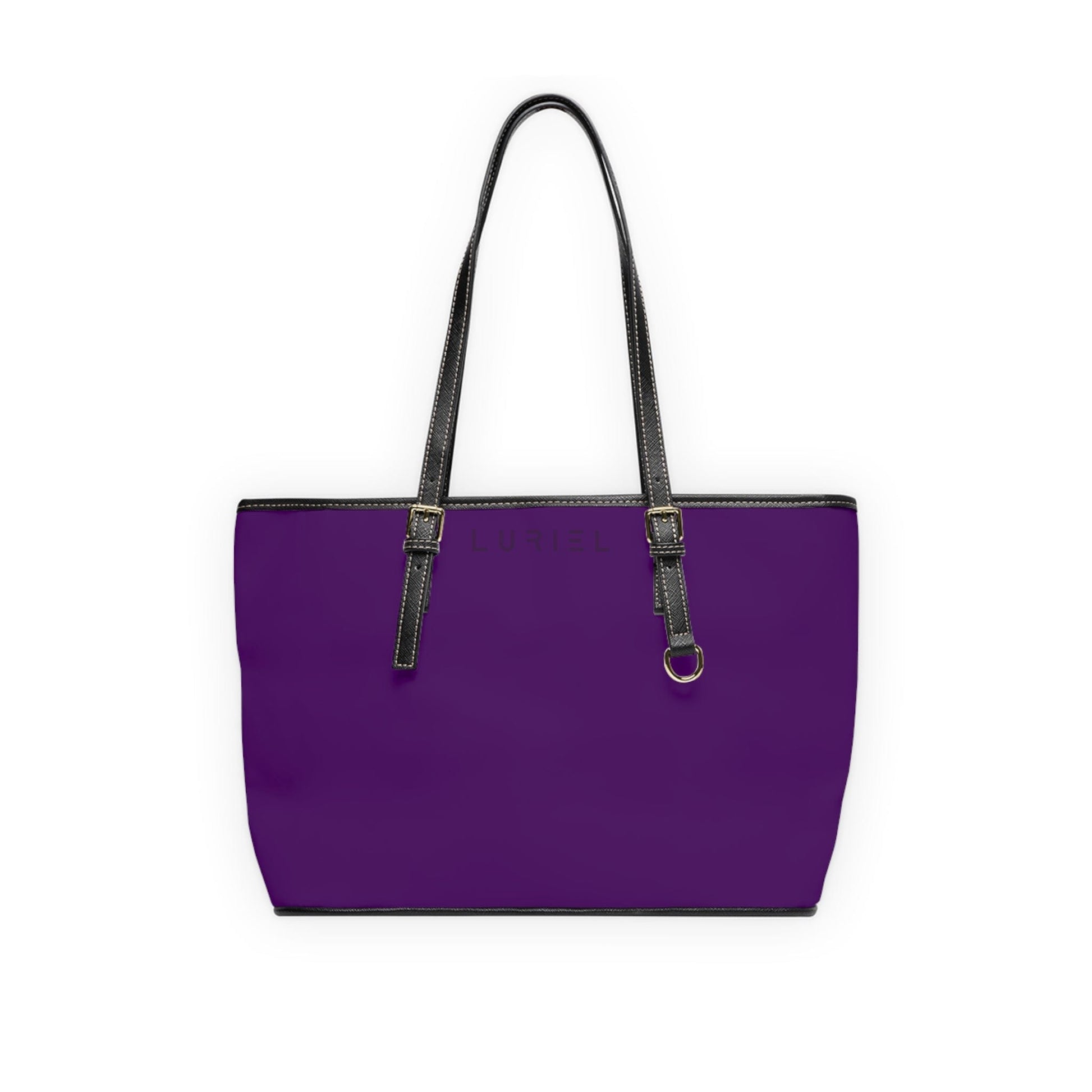 Bags 16" x 10" / Black Plum Purple Women's Vegan Leather Tote Bag