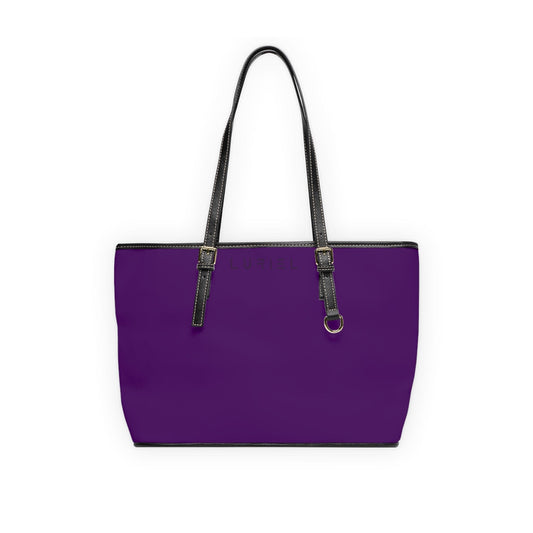 Bags 16" x 10" / Black Plum Purple Women's Vegan Leather Tote Bag