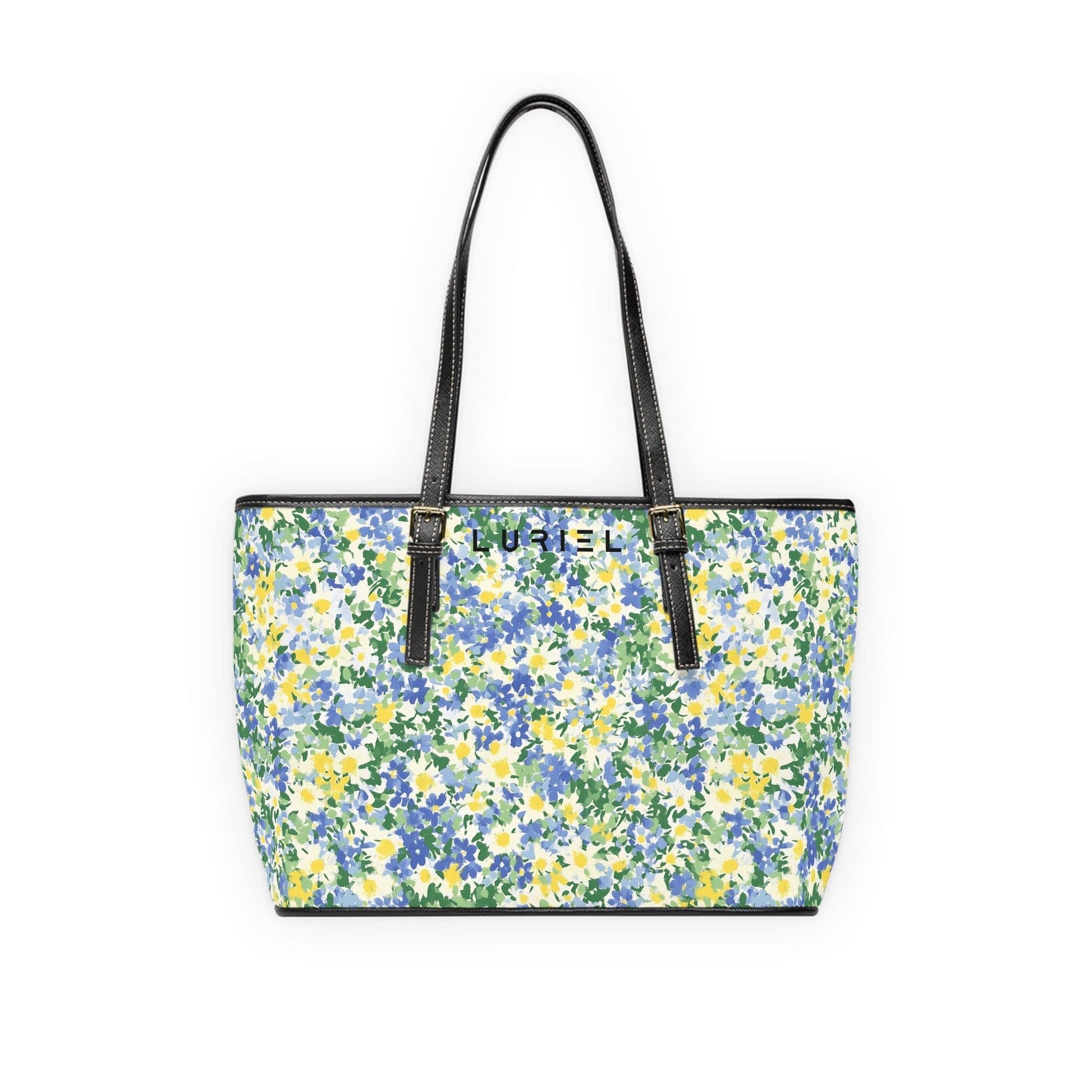 Bags 16" x 10" / Black Summer Garden Women's Vegan Leather Tote Bag
