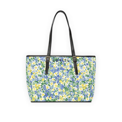 Bags 16" x 10" / Black Summer Garden Women's Vegan Leather Tote Bag