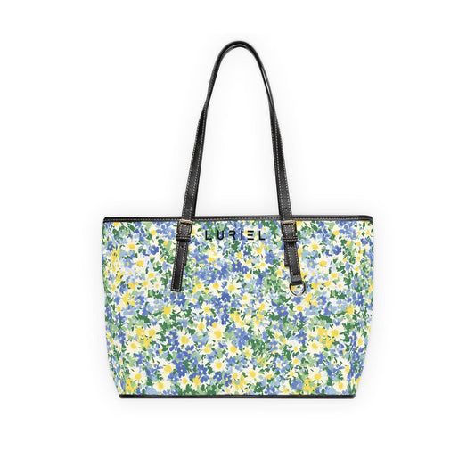 Bags 16" x 10" / Black Summer Garden Women's Vegan Leather Tote Bag