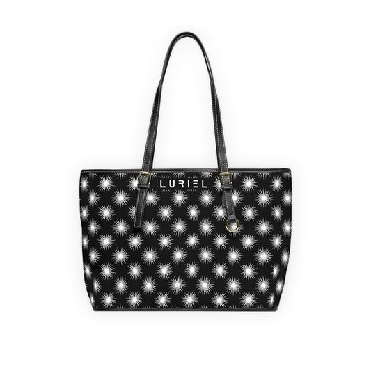 Bags 16" x 10" / Black White Suns Women's Vegan Leather Tote Bag