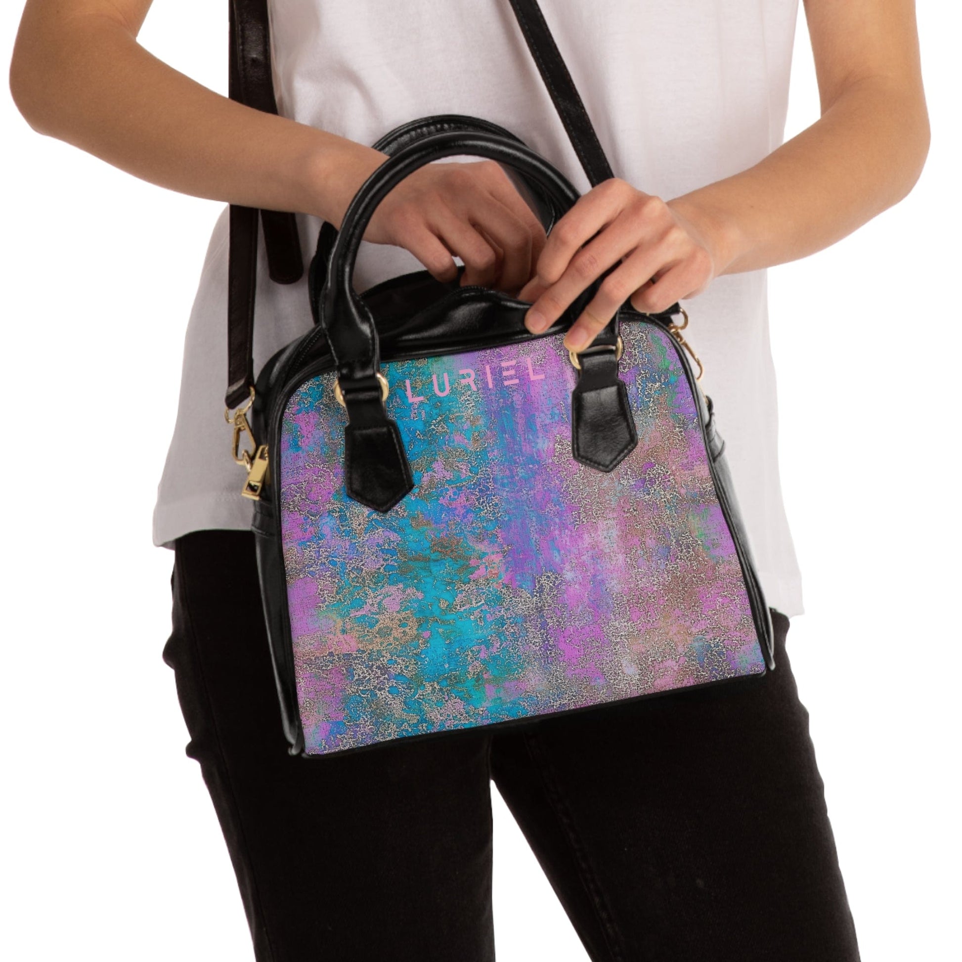 Bags 9.45" x 8.27" / Black Lestat Women's Vegan Leather Shoulder Bag