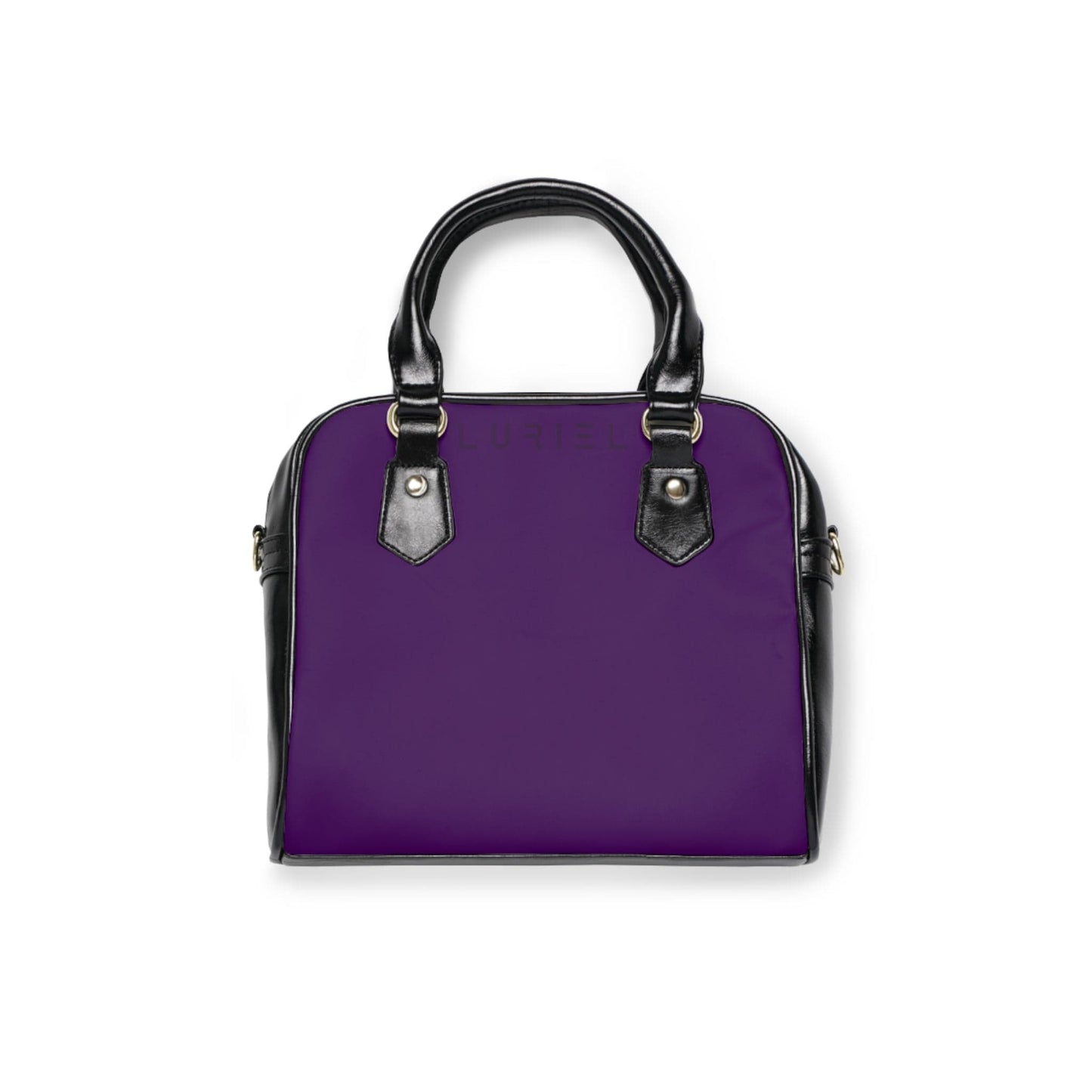 Bags 9.45" x 8.27" / Black Plum Purple Women's Vegan Leather Shoulder Bag
