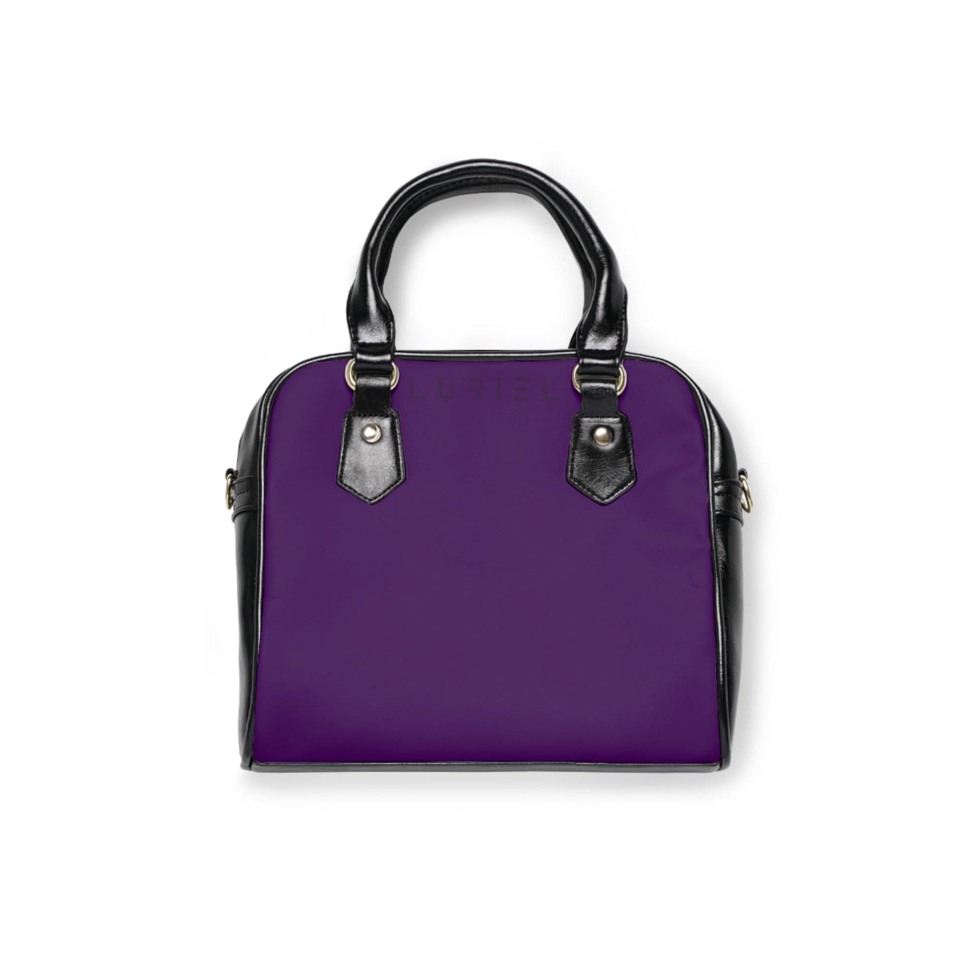 Bags 9.45" x 8.27" / Black Plum Purple Women's Vegan Leather Shoulder Bag
