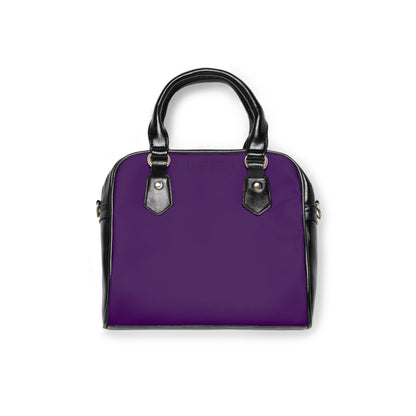 Bags 9.45" x 8.27" / Black Plum Purple Women's Vegan Leather Shoulder Bag