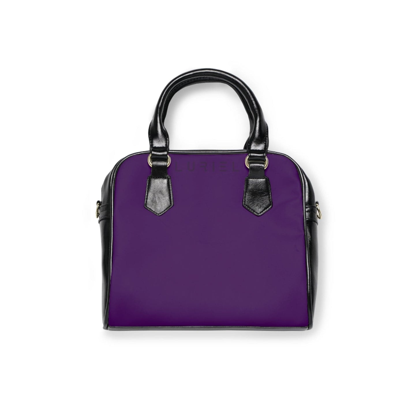 Bags 9.45" x 8.27" / Black Plum Purple Women's Vegan Leather Shoulder Bag