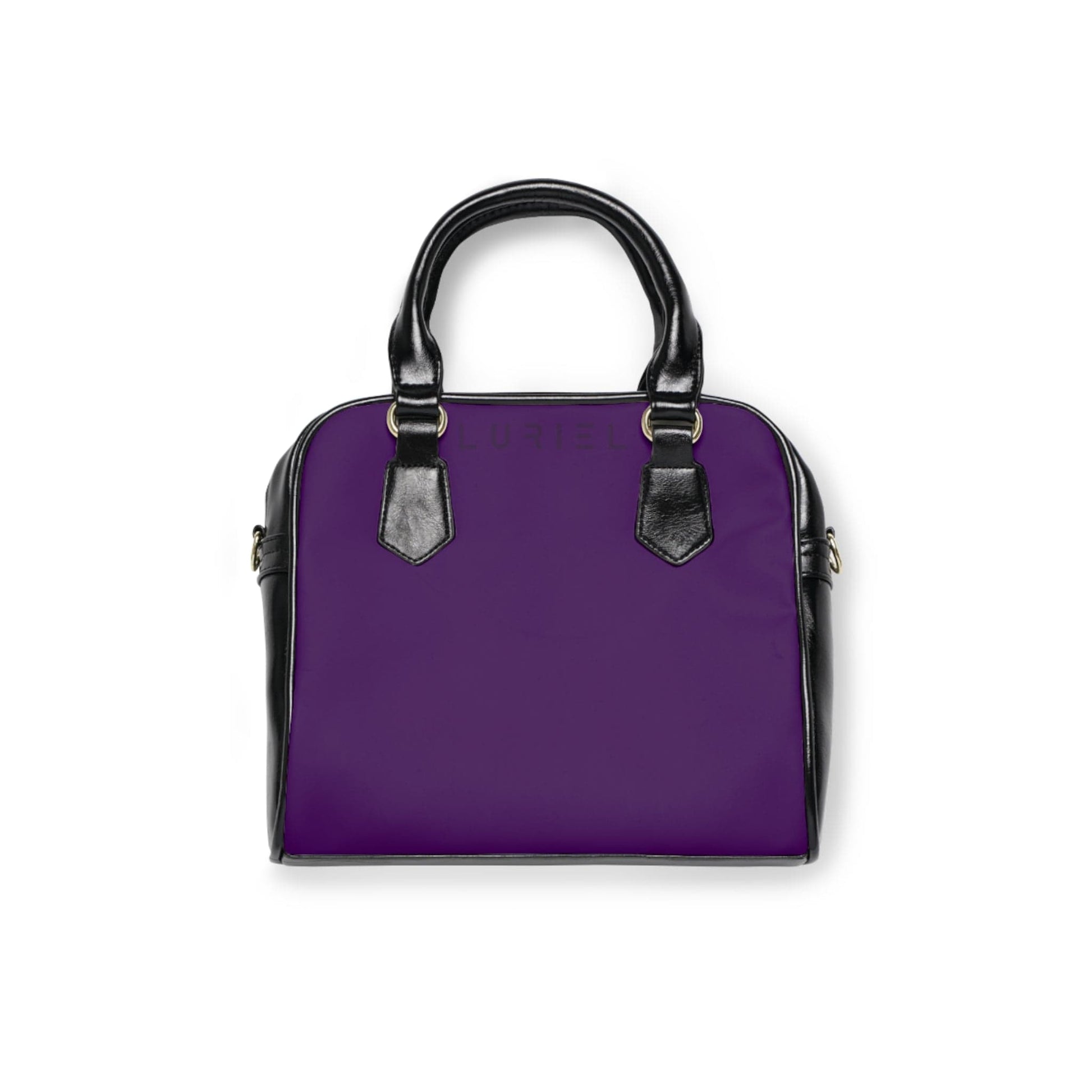 Bags 9.45" x 8.27" / Black Plum Purple Women's Vegan Leather Shoulder Bag