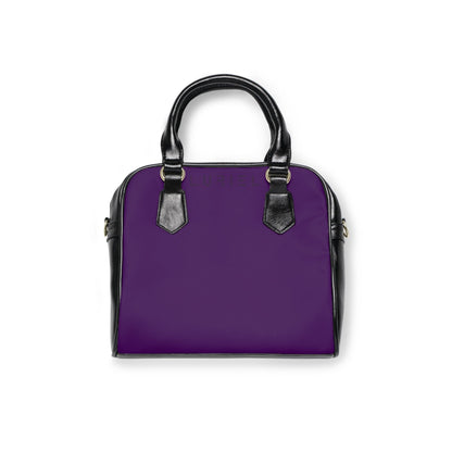 Bags 9.45" x 8.27" / Black Plum Purple Women's Vegan Leather Shoulder Bag