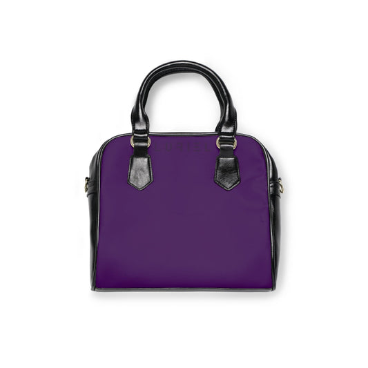 Bags 9.45" x 8.27" / Black Plum Purple Women's Vegan Leather Shoulder Bag