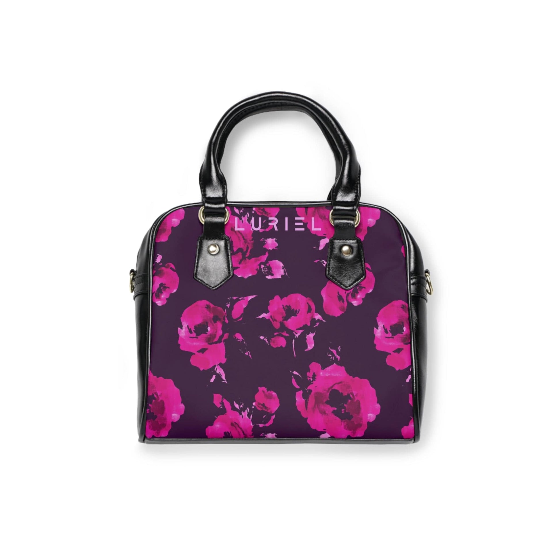 Bags 9.45" x 8.27" / Black Purple Love Women's Vegan Leather Shoulder Bag