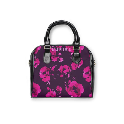Bags 9.45" x 8.27" / Black Purple Love Women's Vegan Leather Shoulder Bag