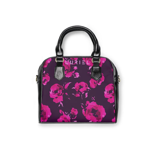 Bags 9.45" x 8.27" / Black Purple Love Women's Vegan Leather Shoulder Bag