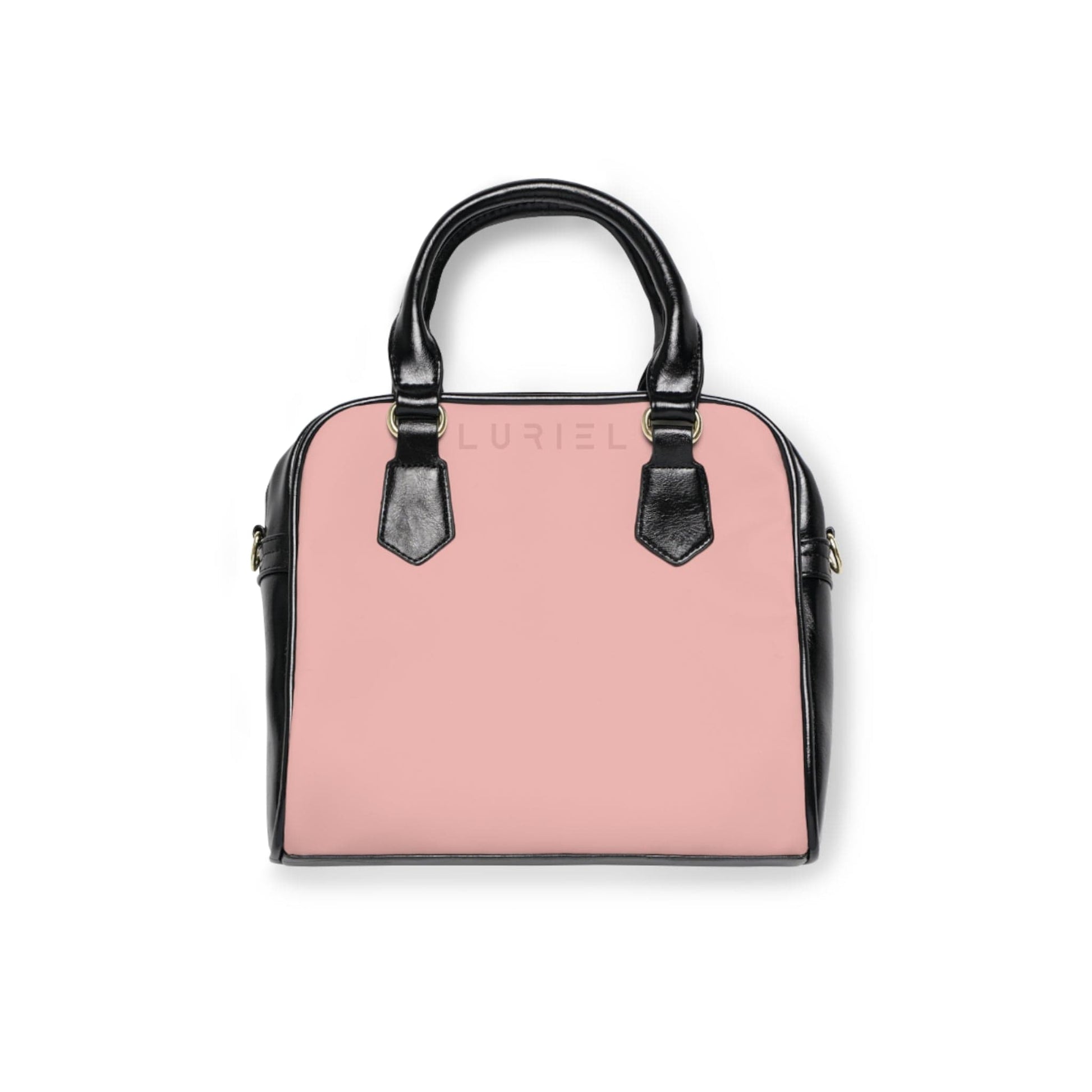 Bags 9.45" x 8.27" / Black Rose Pink Women's Vegan Leather Shoulder Bag