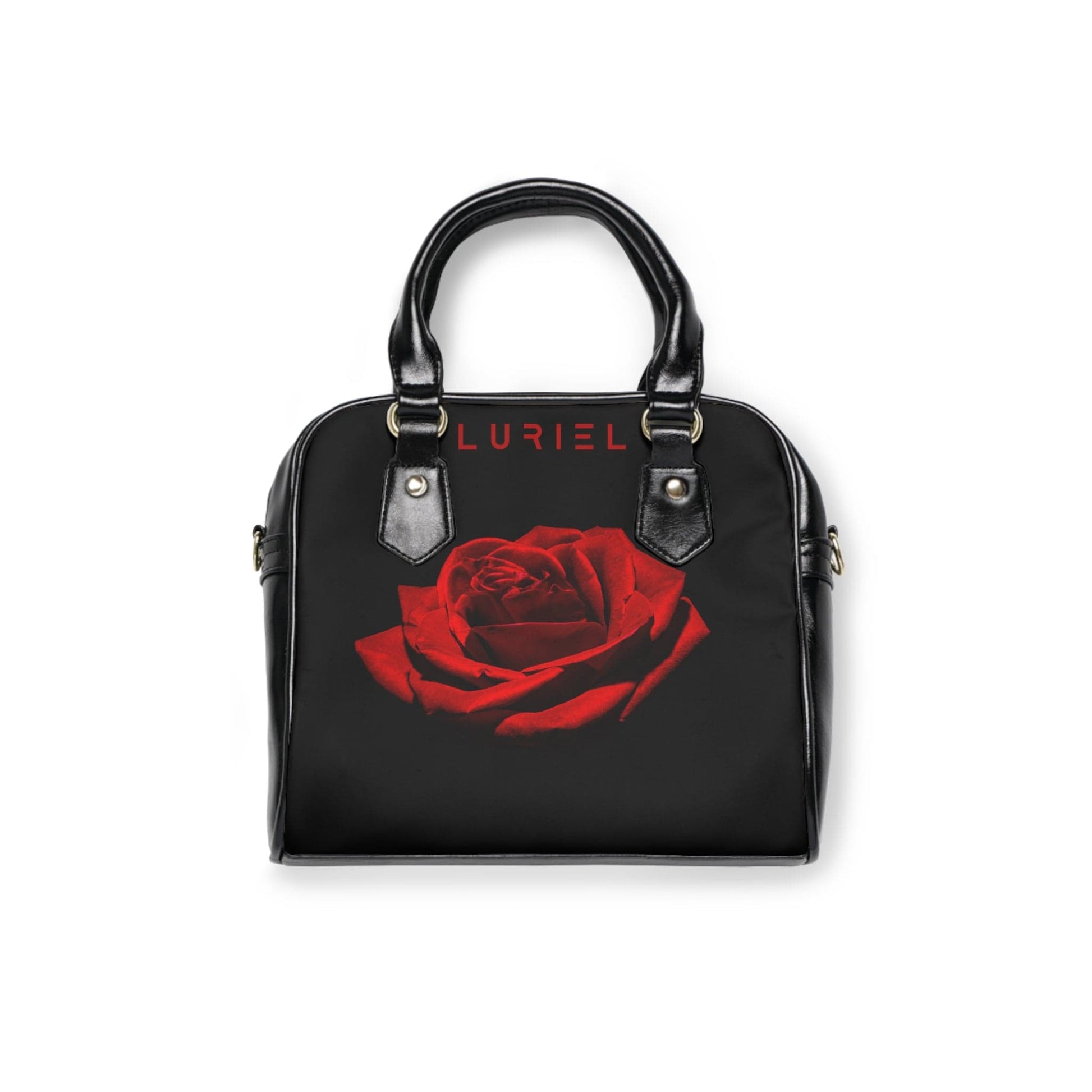 Bags 9.45" x 8.27" / Black Rose Rouge Women's Vegan Leather Shoulder Bag