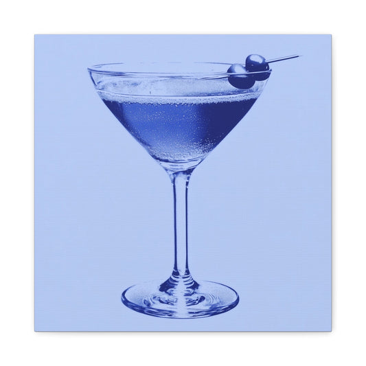 Bedroom Art Canvas 16″ x 16″ / 1.25" Blue Martini, Stretched Matte Canvas