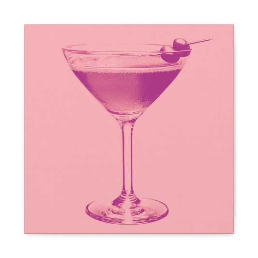 Bedroom Art Canvas 16″ x 16″ / 1.25" Pink Martini, Stretched Matte Canvas