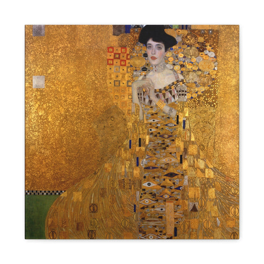 Bedroom Art Canvas 16″ x 16″ / 1.25" Portrait of Adele Bloch-Bauer I Gustav Klimt Stretched Matte Canvas