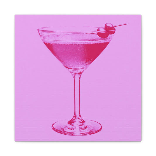 Bedroom Art Canvas 16″ x 16″ / 1.25" Red Martini, Stretched Matte Canvas