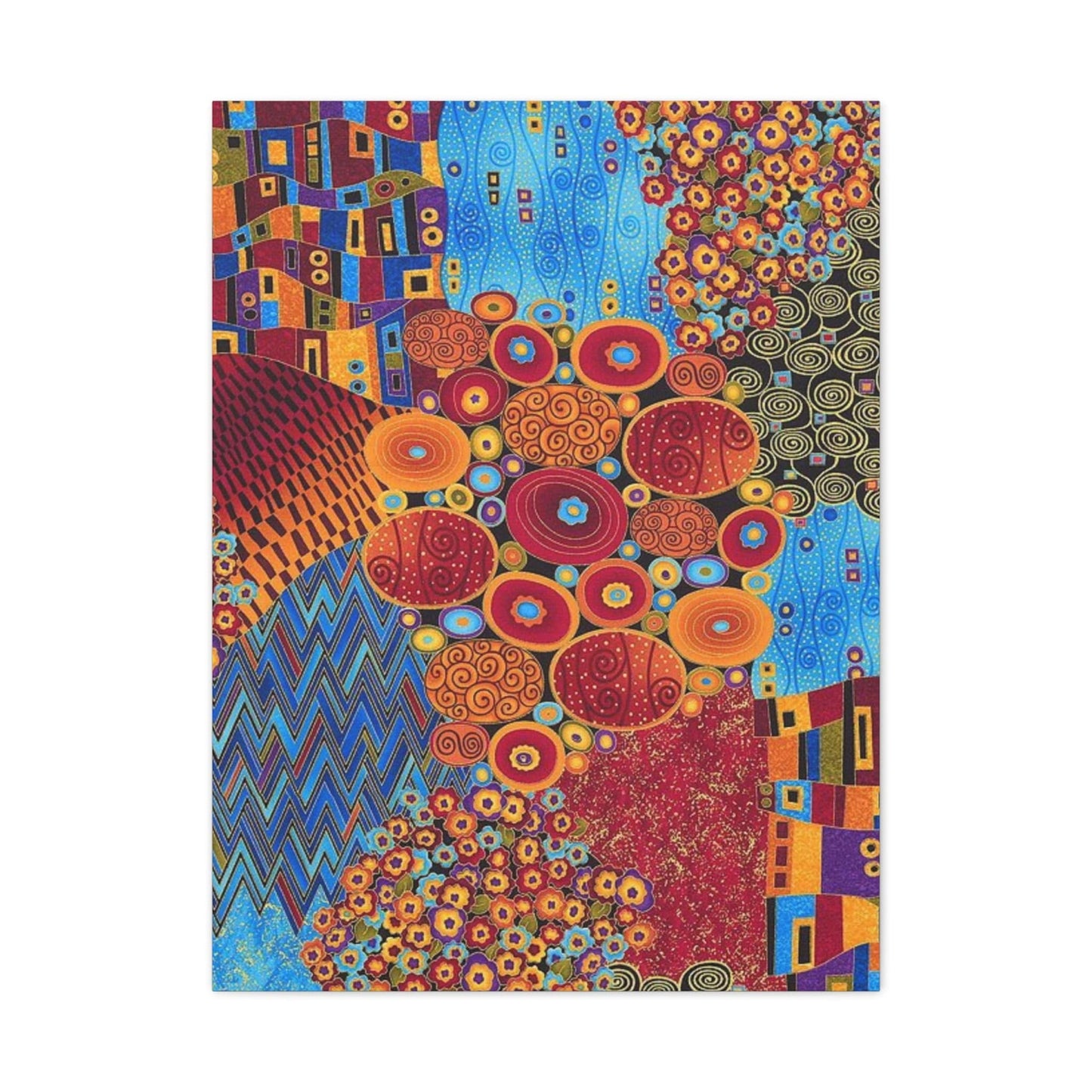 Bedroom Art Canvas 24" x 32" (Vertical) / 1.25" Pattern, Gustav Klimt, Stretched Matte Canvas