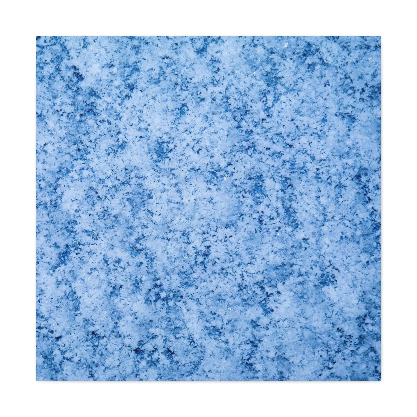 Bedroom Art Canvas 36" x 36" / 1.25" Snow Ice Crystals Closeup, Stretched Matte Canvas