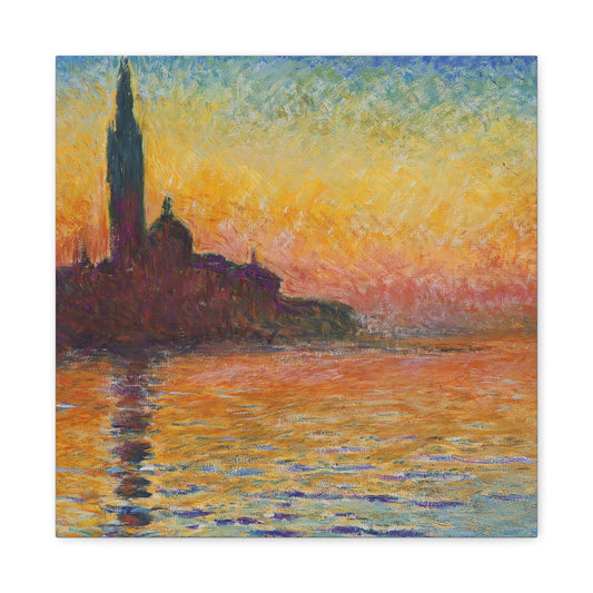 Canvas 16″ x 16″ / 1.25" San Giorgio Maggiore at Dusk by Claude Monet, Stretched Matte Canvas