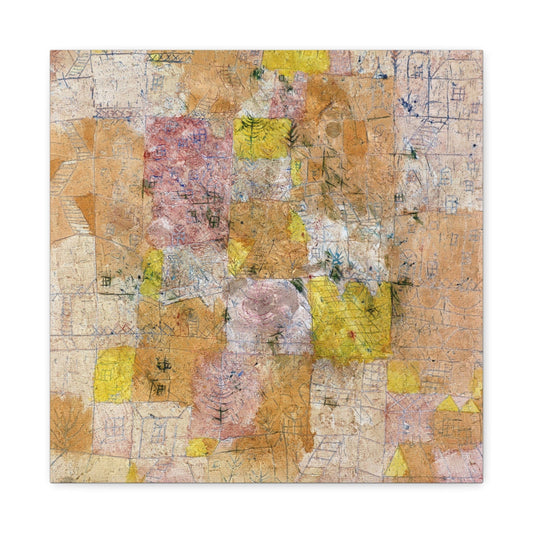 Canvas 16″ x 16″ / 1.25" Suburban Idyll by Paul Klee, Stretched Matte Canvas