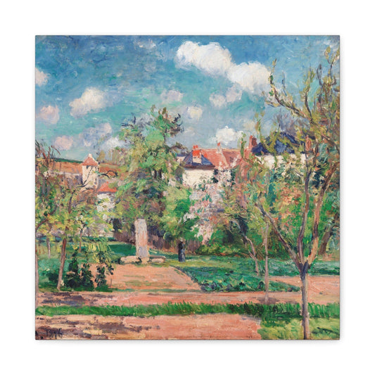 Canvas 16″ x 16″ / 1.25" The Garden in the sun, Pontoise (1876) by Camille Pissarro, Stretched Matte Canvas
