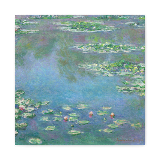 Canvas 16″ x 16″ / 1.25" Water Lilies by Claude Monet, Stretched Matte Canvas
