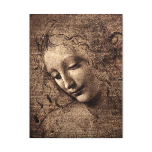 Canvas 18″ x 24″ (Vertical) / 1.25" Leonardo da Vinci's La Scapigliata (circa 1506–1508), Stretched Matte Canvas