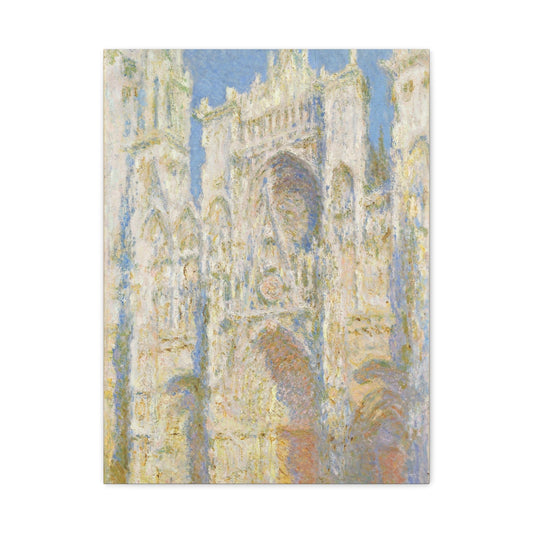 Canvas 18″ x 24″ (Vertical) / 1.25" Rouen Cathedral, West Façade, Sunlight (1894) by Claude Monet, Stretched Matte Canvas