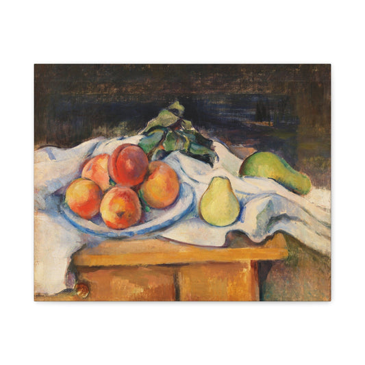 Canvas 20″ x 16″ (Horizontal) / 1.25" Fruit On A Table (Fruits Sur La Table) (ca. 1890–1893) by Paul Cézanne, Stretched Matte Canvas
