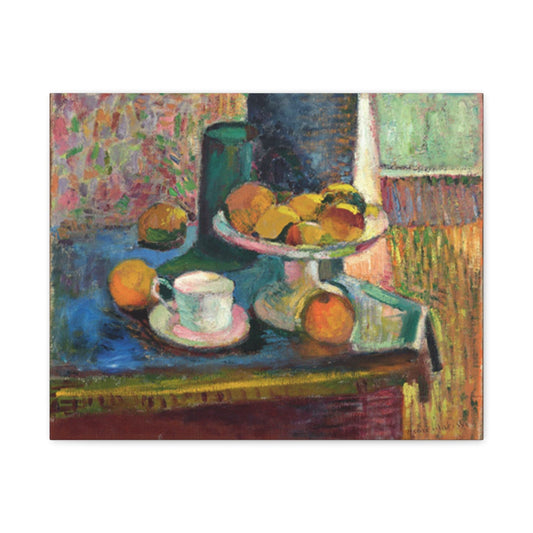 Canvas 20″ x 16″ (Horizontal) / 1.25" Still Life with Compote, Apples and Oranges by Henri Matisse, 1899, Stretched Matte Canvas