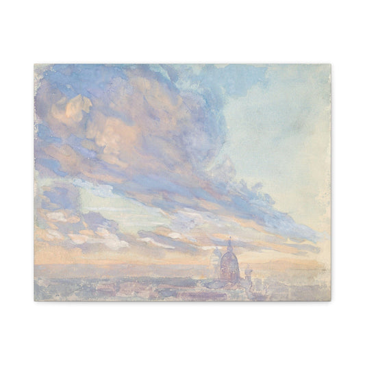 Canvas 20″ x 16″ (Horizontal) / 1.25" Study of clouds, Rome, Italy by Francis Augustus Lathrop, Stretched Matte Canvas