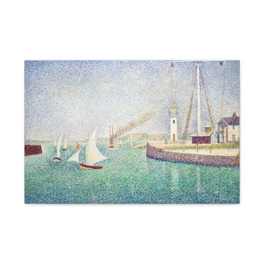Canvas 24″ x 16″ (Horizontal) / 1.25" Entrance of The Port of Honfleur (Entrée du port d'Honfleur) (1886) by Georges Seurat, Stretched Matte Canvas