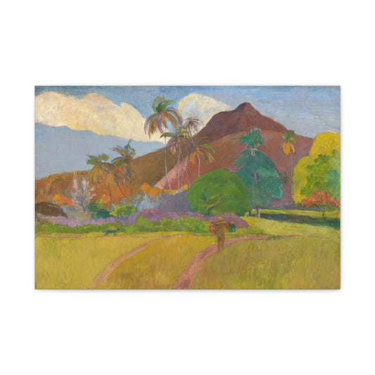 Canvas 24″ x 16″ (Horizontal) / 1.25" Paul Gauguin's Tahitian Landscape (1891), Stretched Matte Canvas