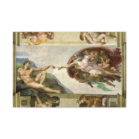 Canvas 30″ x 20″ (Horizontal) / 1.25" Creation of Adam, Stretched Matte Canvas