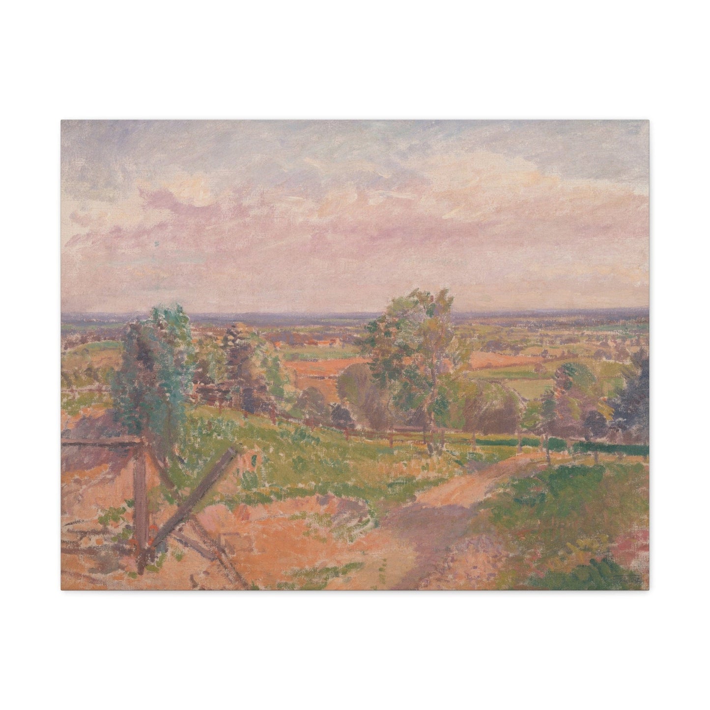 Canvas 30" x 24" (Horizontal) / 1.25" An Extensive Landscape in Yorkshire by Spencer Frederick Gore, Stretched Matte Canvas