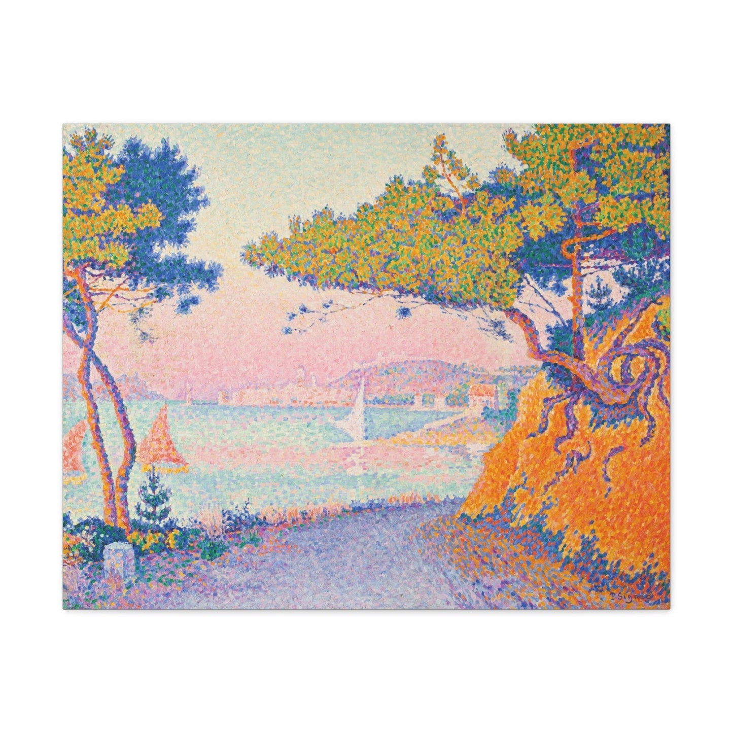 Canvas 30" x 24" (Horizontal) / 1.25" Golfe Juan (1896) by Paul Signac, Stretched Matte Canvas