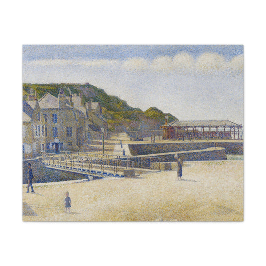 Canvas 30" x 24" (Horizontal) / 1.25" Port-en-Bessin (1888) by Georges Seurat, Stretched Matte Canvas