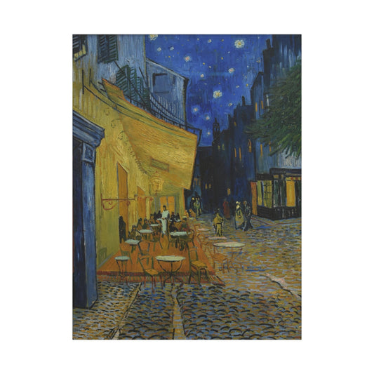 Canvas 36" x 48" (Vertical) / 1.25" Café Terrace at Night by Van Gogh, Stretched Matte Canvas
